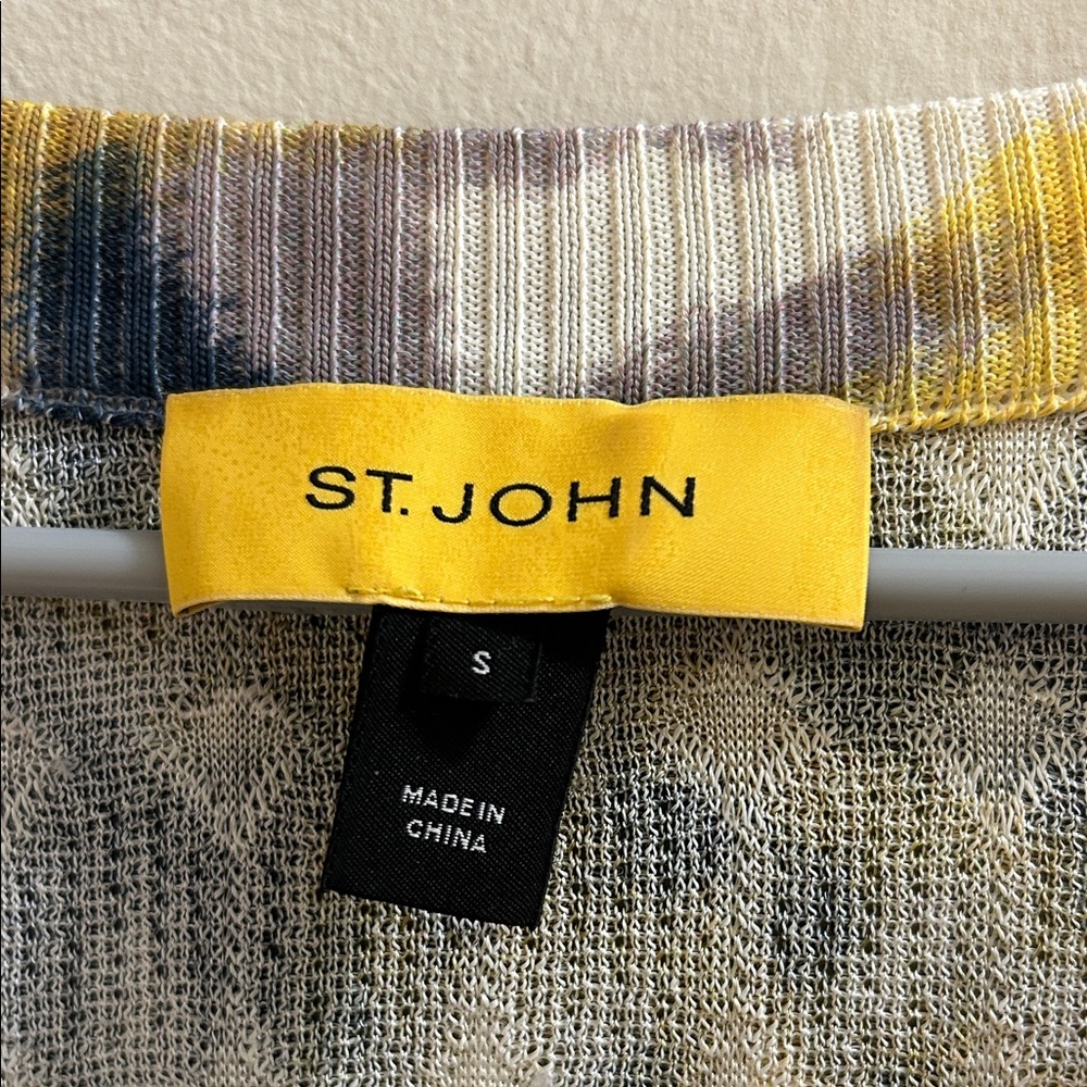 St. John Yellow and Blue Patterned Cardigan* - Picture 2 of 11